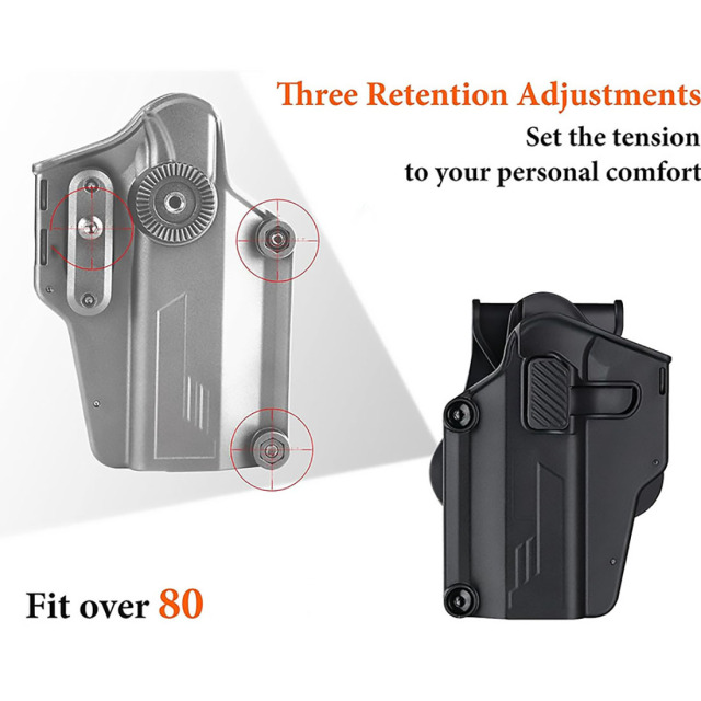 Durable Kydex Holster specially designed for tactical hunting make ideal choice shooting tactical scenarios equipped with quick-draw release mechanism ensuring safe carrying easy access to the firearm