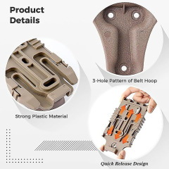 Wholesale Promotional Tactical Kydex Holster Quick-Release Polymer Tactical Thigh-Mounted Tool Pouch Holder Tactical Personal Defense Equipment MOLLE It is durable quickly detachable and lightweight