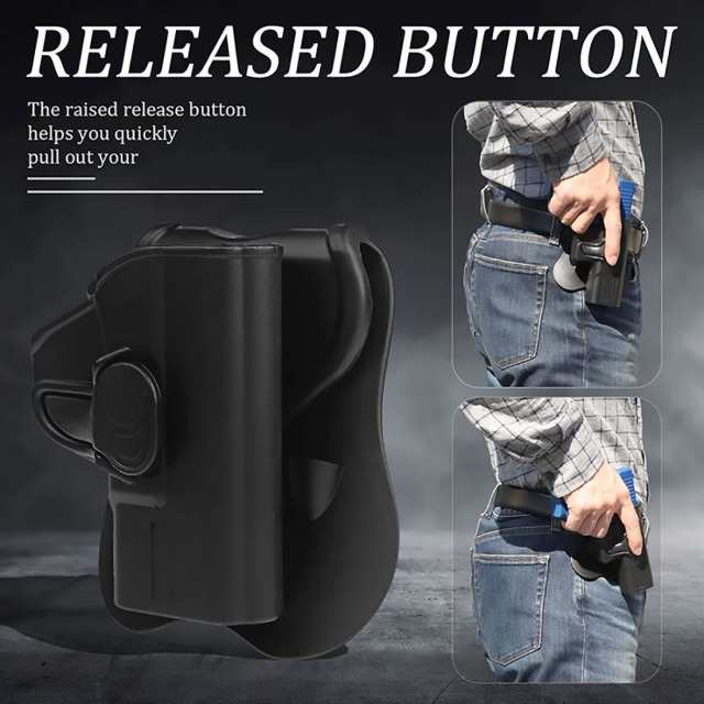 This tactical holster is specially designed for outdoor activities shooting tactical hunting scenarios It is durable wear-resistant and features a stylish and distinctive design Tactical Kydex Holster
