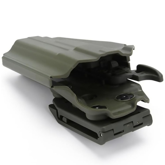 It features universal belt fastening for Tactical Kydex Holster quick tightening release with durable materials ensuring long service life an ideal choice for tactical equipment enthusiasts who pursue