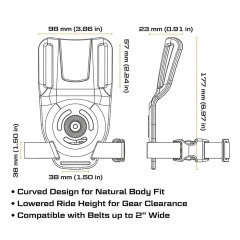 Kydex holster elastic webbing and low-profile carry design enhance it practicality adaptability for various tactical needs It can resist chemicals and moisture while also being comfortable and durable