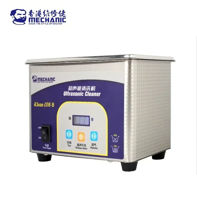 MECHANIC iClean-E08P Ultrasonic Cleaner 50W High Frequency Multifunctional Cleaning IC 800ML Ultrasonic Cleaning Cleaning Bath