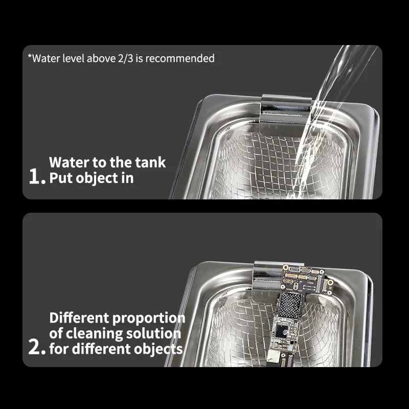 MECHANIC iClean-E08P Ultrasonic Cleaner 50W High Frequency Multifunctional Cleaning IC 800ML Ultrasonic Cleaning Cleaning Bath