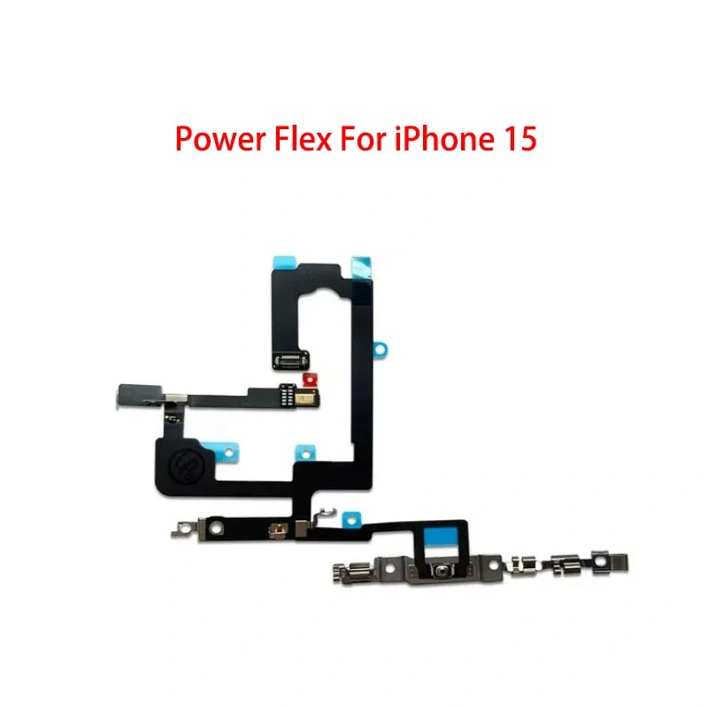 On Off Power Flex Cable with Metal For iPhone 15 Plus Pro Max Volume Switch Button Key Parts
