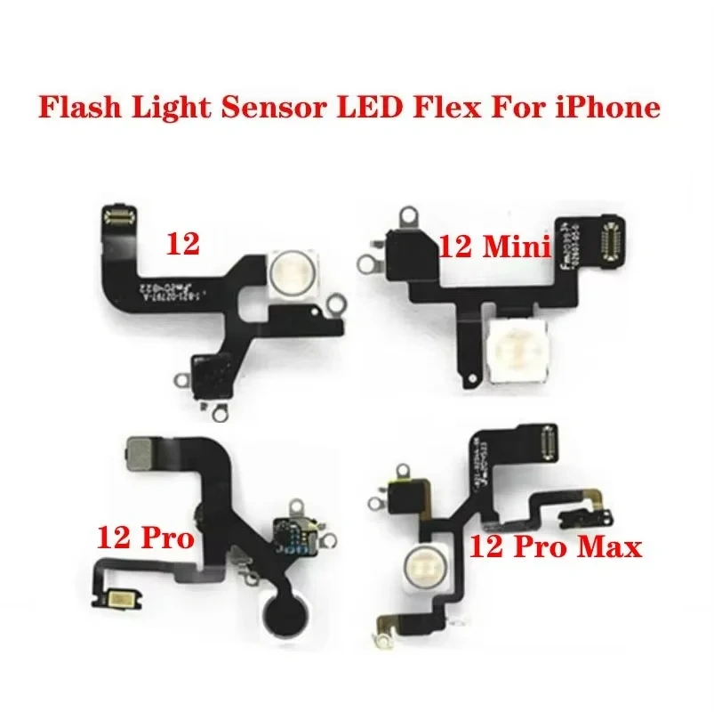 LED Flash Light FPC Sensor Flex Cable Repair Parts For iPhone 12 13 14 15 Plus Pro Max Mini