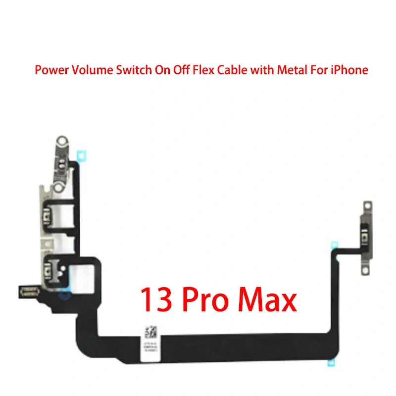 Power Volume Switch On Off Flex Cable with Metal Bracket Assembly For iPhone 13 Mini Pro Max