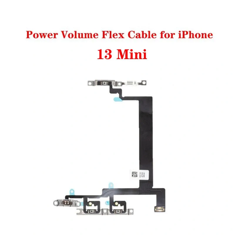 Power Volume Switch On Off Flex Cable with Metal Bracket Assembly For iPhone 13 Mini Pro Max