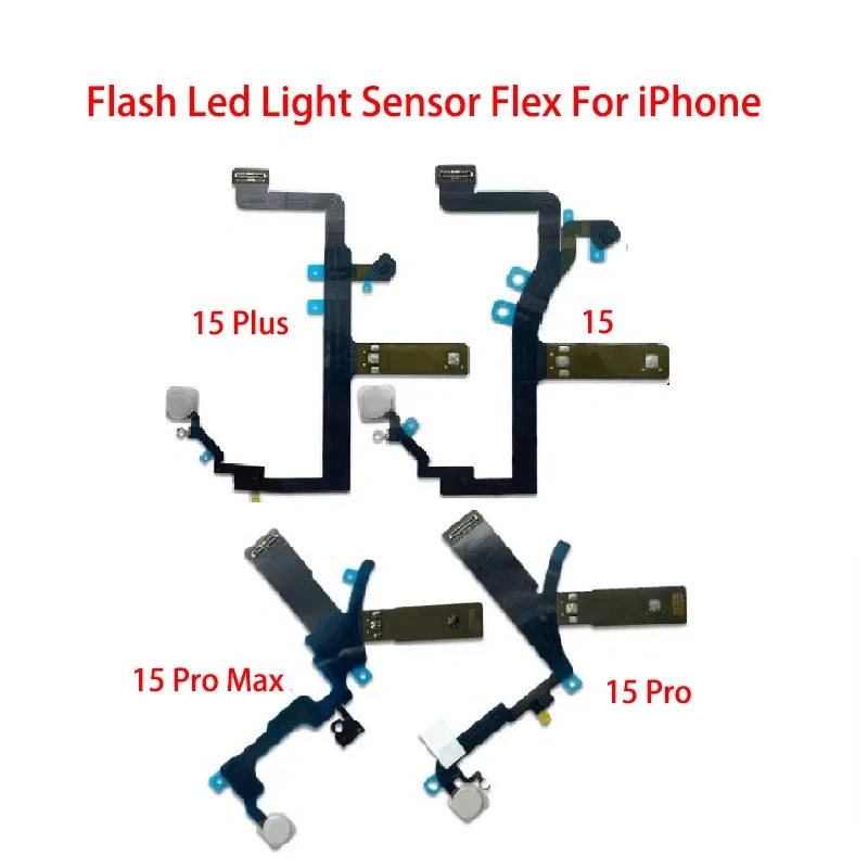 10PCS For iPhone 15 Pro Max Plus Proximity Distance Ambient Repair Parts LED Flash Light Sensor Flex Cable