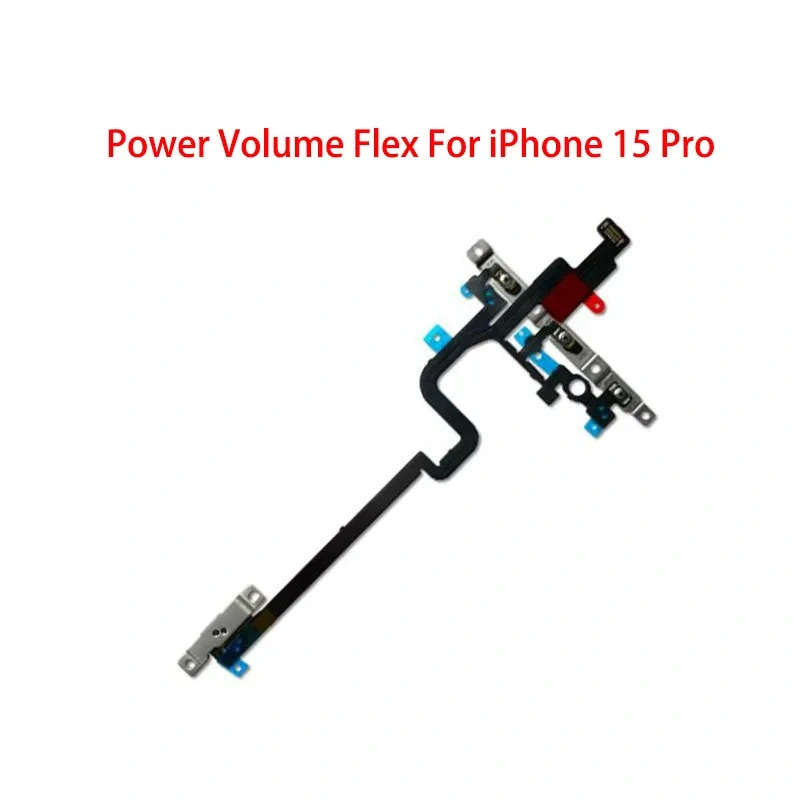 On Off Power Flex Cable with Metal For iPhone 15 Plus Pro Max Volume Switch Button Key Parts
