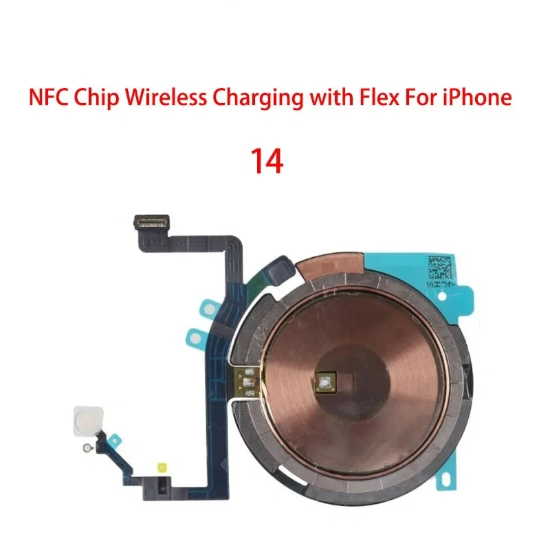 10PCS NFC Wireless Charging Coil Sticker With Volume Power Flex Cable Replacement part For iPhone 14 Plus Pro Max