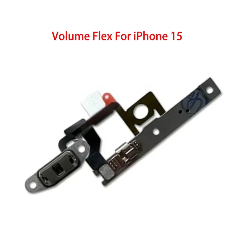 On Off Power Flex Cable with Metal For iPhone 15 Plus Pro Max Volume Switch Button Key Parts