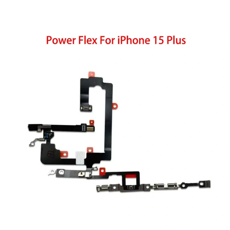 On Off Power Flex Cable with Metal For iPhone 15 Plus Pro Max Volume Switch Button Key Parts