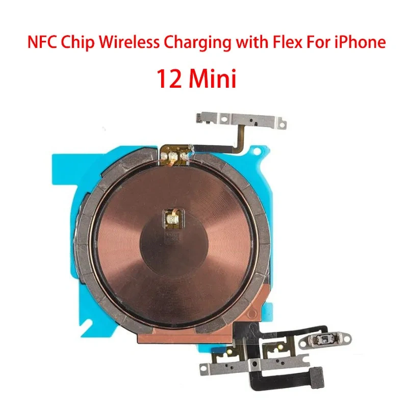 Brand Wireless Charging Chip Coil NFC With Power Volume Button Flex For iPhone 12 mini Pro Max Charger Panel Sticker Flex