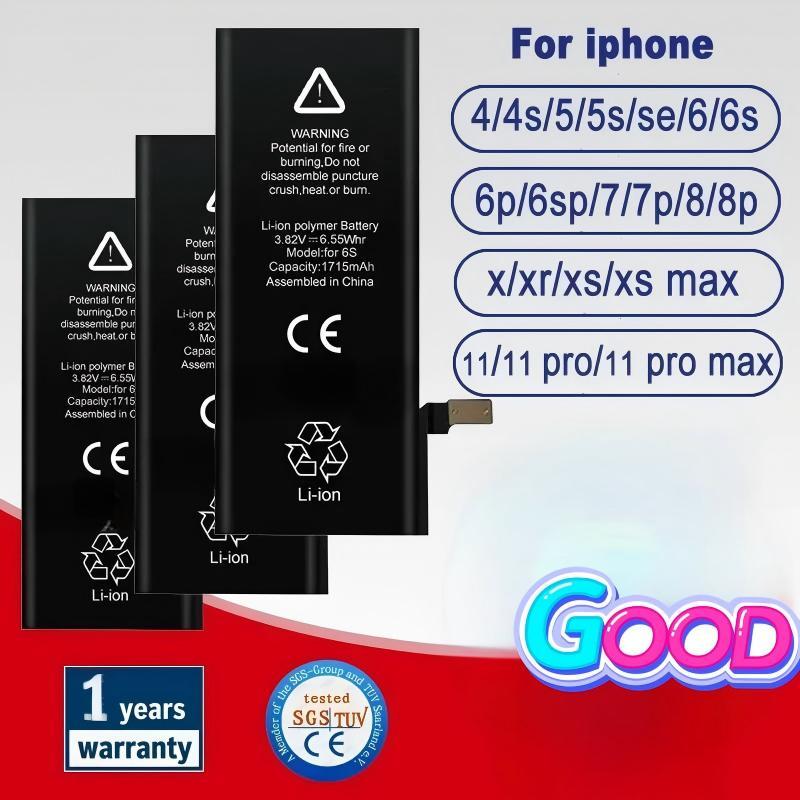 For  iPhone 6 6S 5 5S SE 6P 6SP 7 7Plus 8 8Plus X XR XS 11 12 13 14 15 16  Pro MAX SE2 MINI Replacement Battery