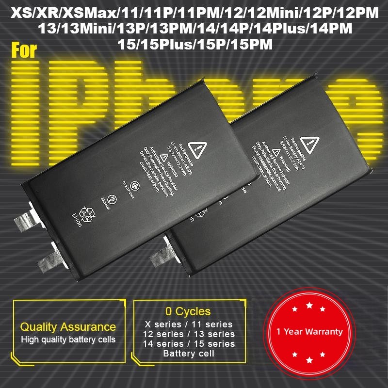 2025 Brand-New Battery For IPhone XR XS 11 12 13 14 15 Pro Max 12Mini 13Mini 14Plus 15Plus Rechargeable IPhone Batería cell