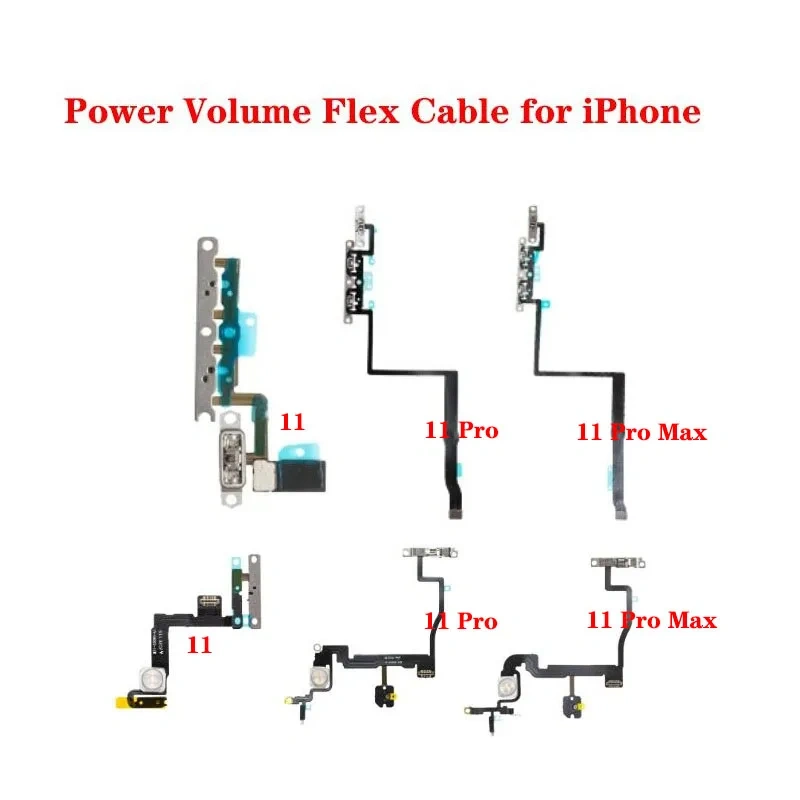 Power Volume Switch On Off Flex Cable with Metal Bracket Assembly For iPhone 11/11 Pro/11 Pro Max