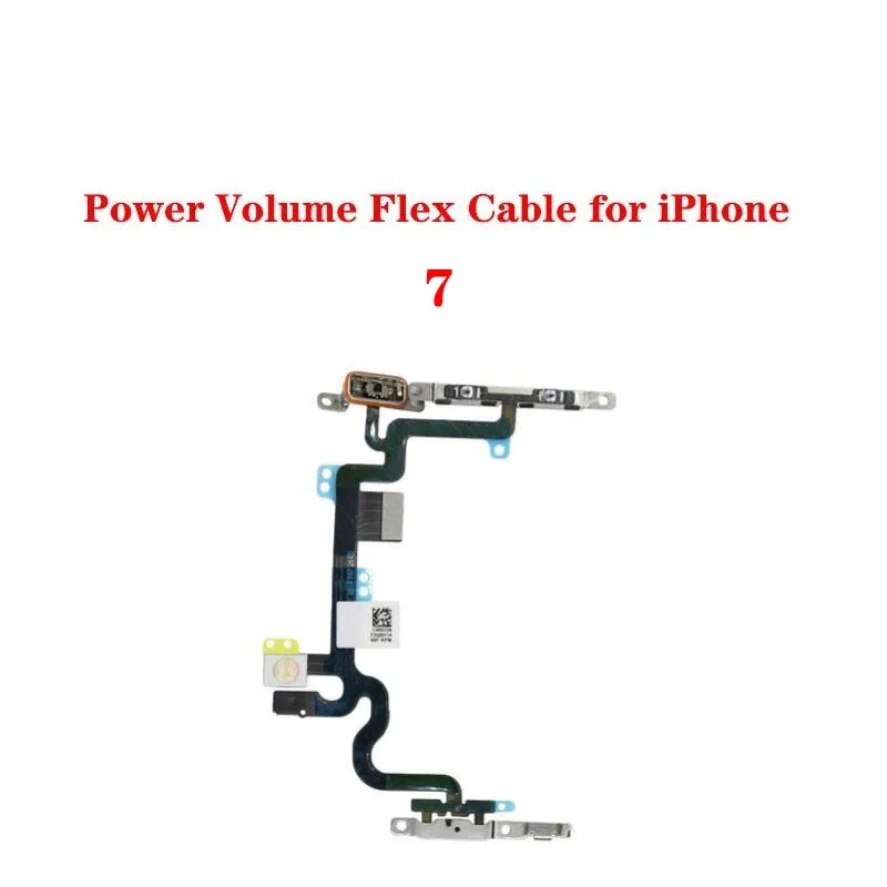 Power Flex with Metal Holder For iPhone 7 8 Plus Mute Switch Volume Button Cable 50PCS