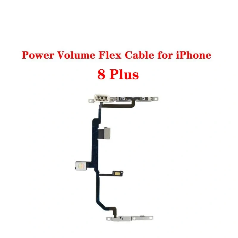 Power Switch On Off Volume Mute Button Flex Cable with Metal Bracket Assembly For iPhone 7 8 Plus