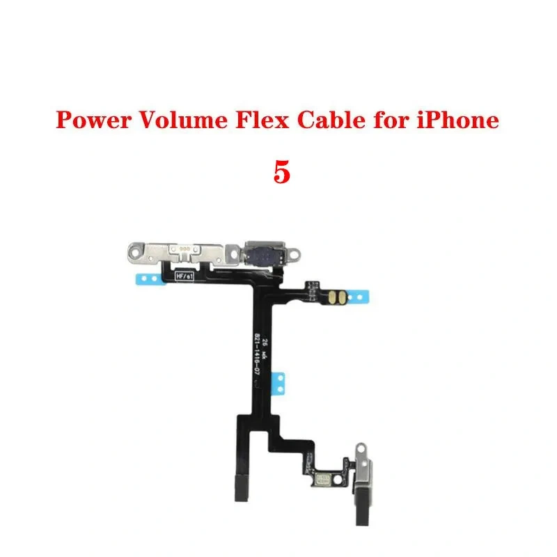 Power Switch On Off Volume Flex Cable with Metal Bracket Assembly For iPhone 5 5S SE 2016 2020