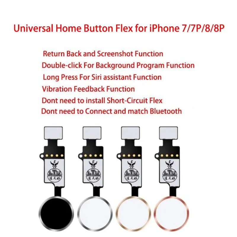 10PCS 20PCS 50PCS Universal Home Button Flex Cable for iPhone 7 8 Plus Menu Keypad Return On Off Fuction Solution