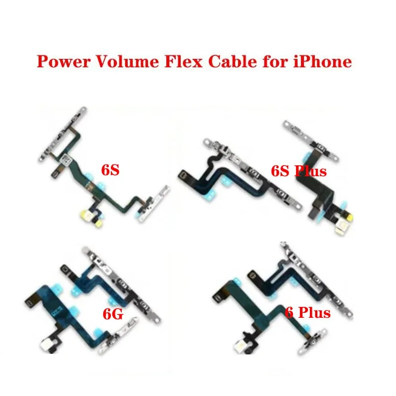 Power Volume Flex For iPhone 6 6S Plus Mute Button Silent Switch Cable With Bracket Replacement