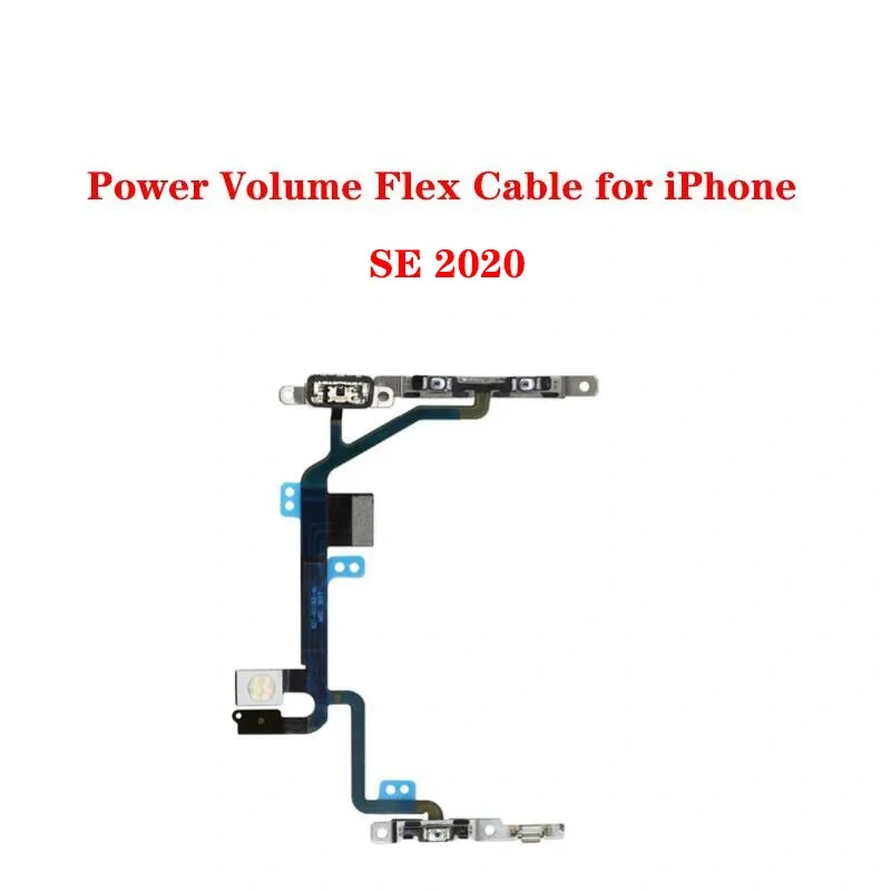 Power Switch On Off Volume Flex Cable with Metal Bracket Assembly For iPhone 5 5S SE 2016 2020