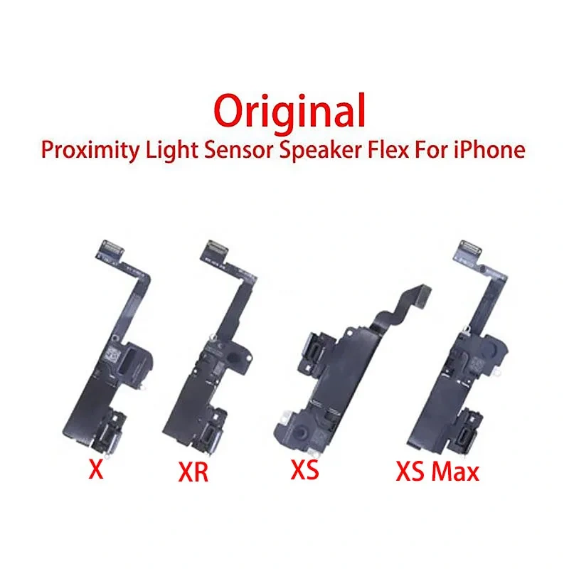 Original For iPhone X XR XS Max Ear Earpiece Proximity Light Sensor Sound Earphone Speaker Flex Cable Assembly