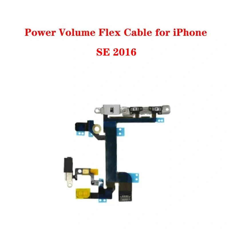 Power Switch On Off Volume Flex Cable with Metal Bracket Assembly For iPhone 5 5S SE 2016 2020