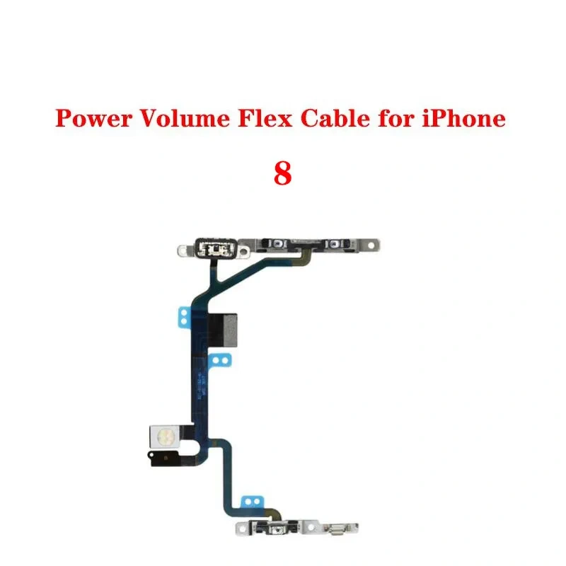 Power Flex with Metal Holder For iPhone 7 8 Plus Mute Switch Volume Button Cable 50PCS