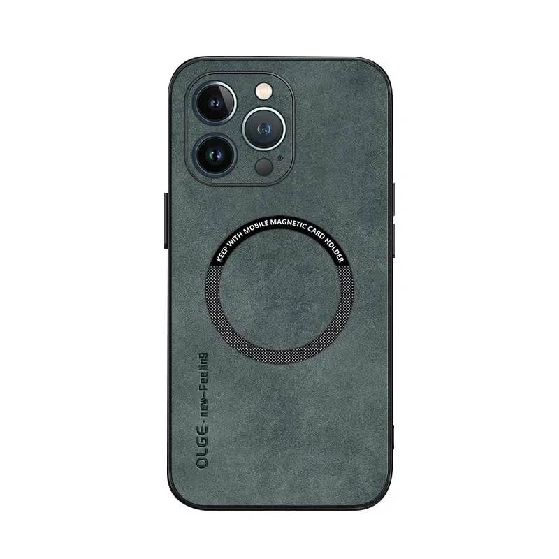 Luxury Leather Magnetic Phone Case For iPhone 16 17 Air 15 14 Plus 12 13 11 Pro Max Magsafe Wireless Charge Shockproof Cover