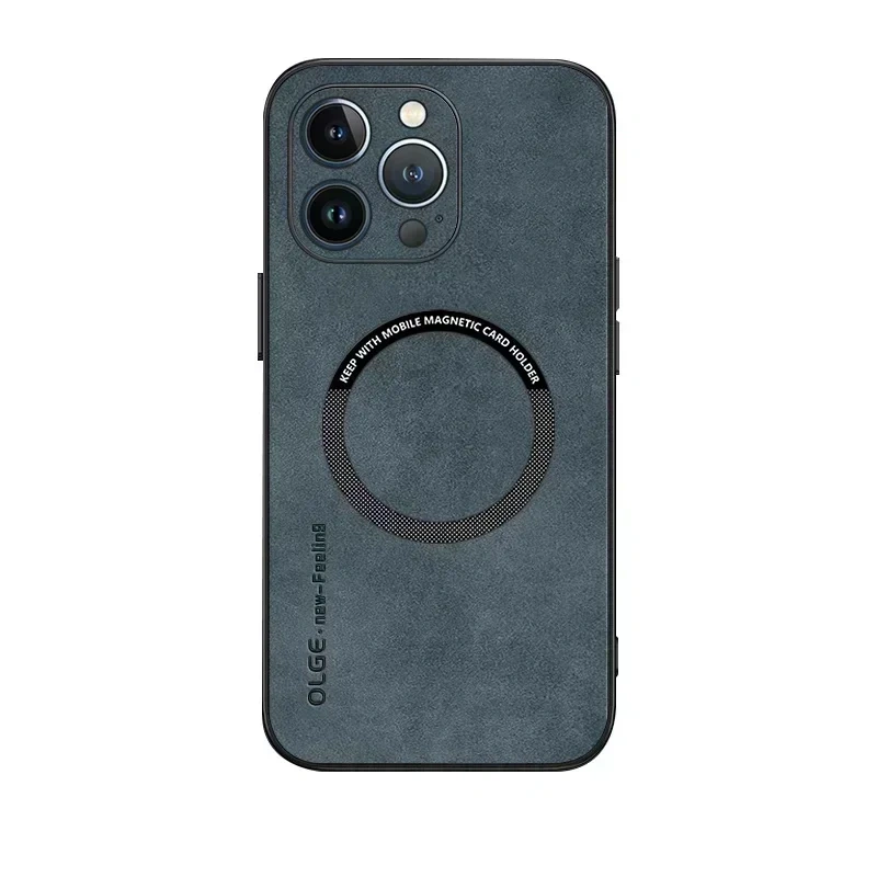 Luxury Leather Magnetic Phone Case For iPhone 16 17 Air 15 14 Plus 12 13 11 Pro Max Magsafe Wireless Charge Shockproof Cover