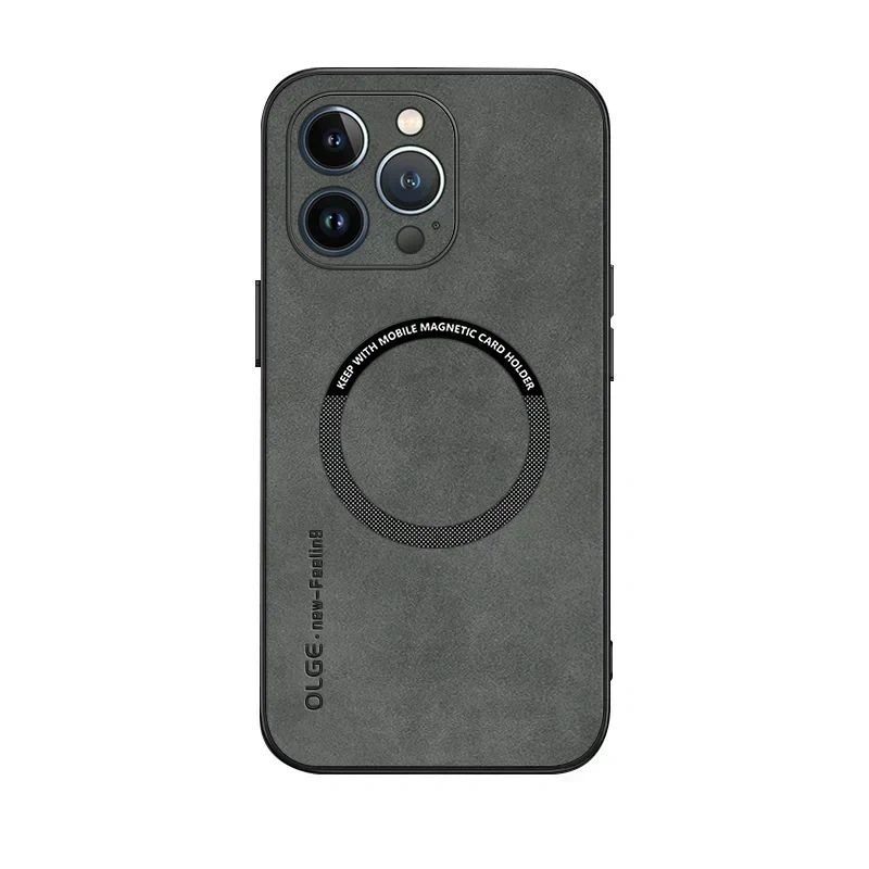 Luxury Leather Magnetic Phone Case For iPhone 16 17 Air 15 14 Plus 12 13 11 Pro Max Magsafe Wireless Charge Shockproof Cover