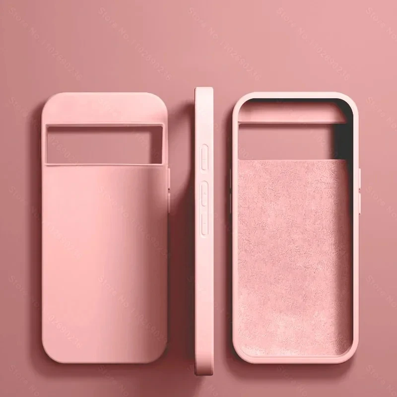 Luxury New Liquid Silicone Cases For Google Pixel 9 6 8 7 Pro 7A 6A XL Bumper Shockproof Case Soft Back Cover Phone Accessories