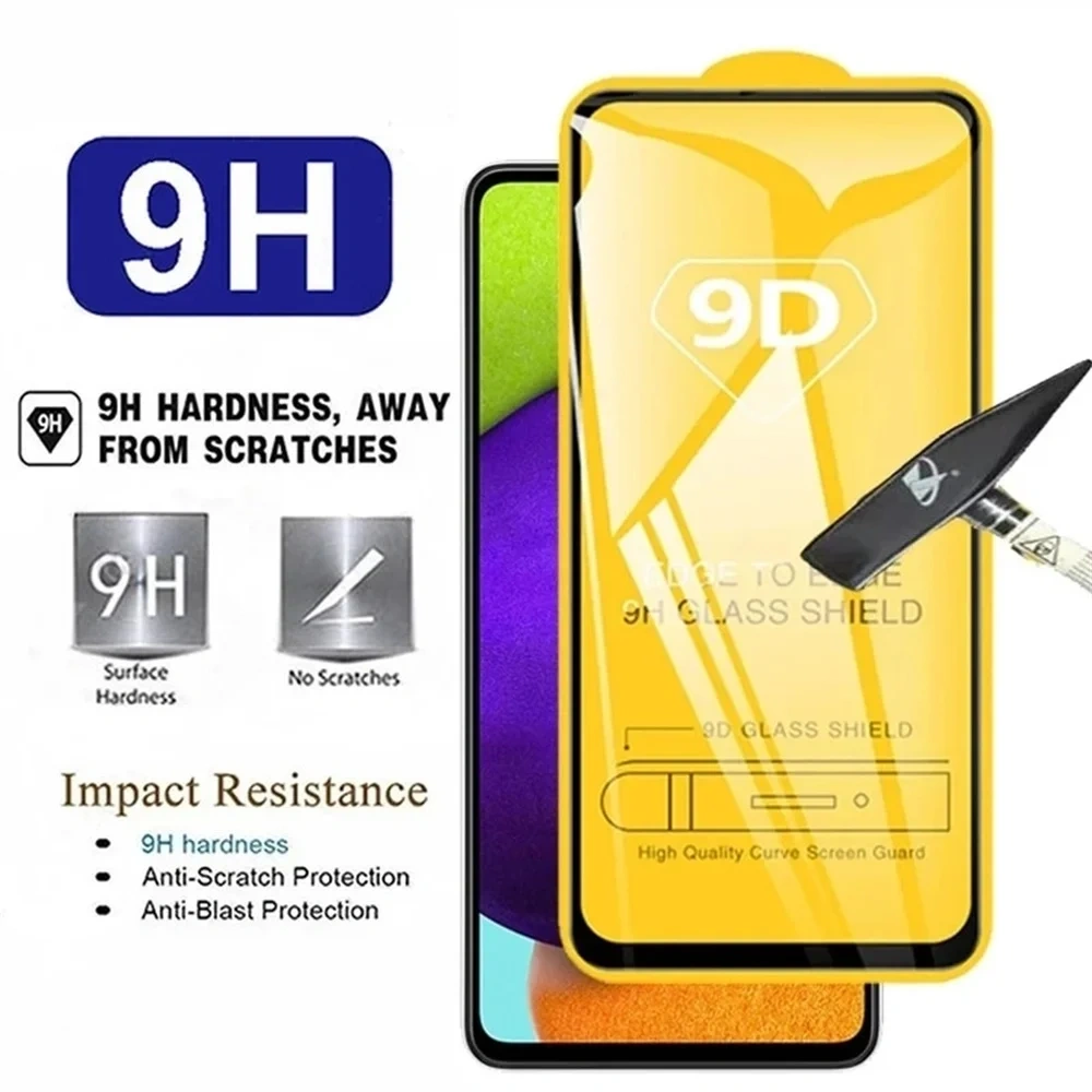 1-5PCS 9D Full Screen Protector For Samsung Galaxy A56 5G A55 A35 A36 A26 A16 A15 A22 A24 A25 A32 A33 A53 A54 A52 Tempered Glass