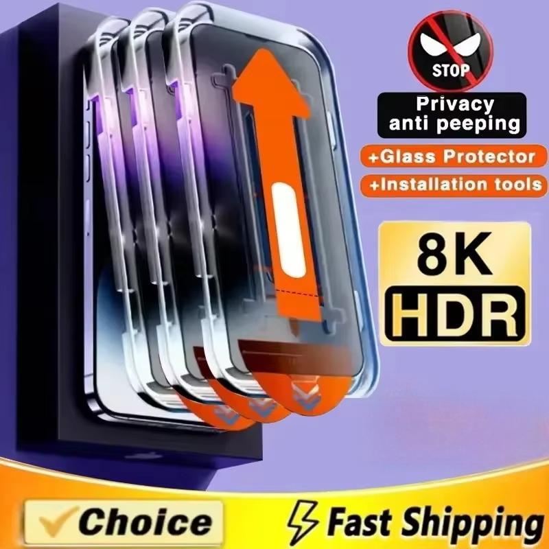 Oleophobic Coating Dust free Installation Anti Spy Screen Protector For Xiaomi Redmi Note 13 Pro 5G 12 11 10 9 8 7 9s 11s 10s