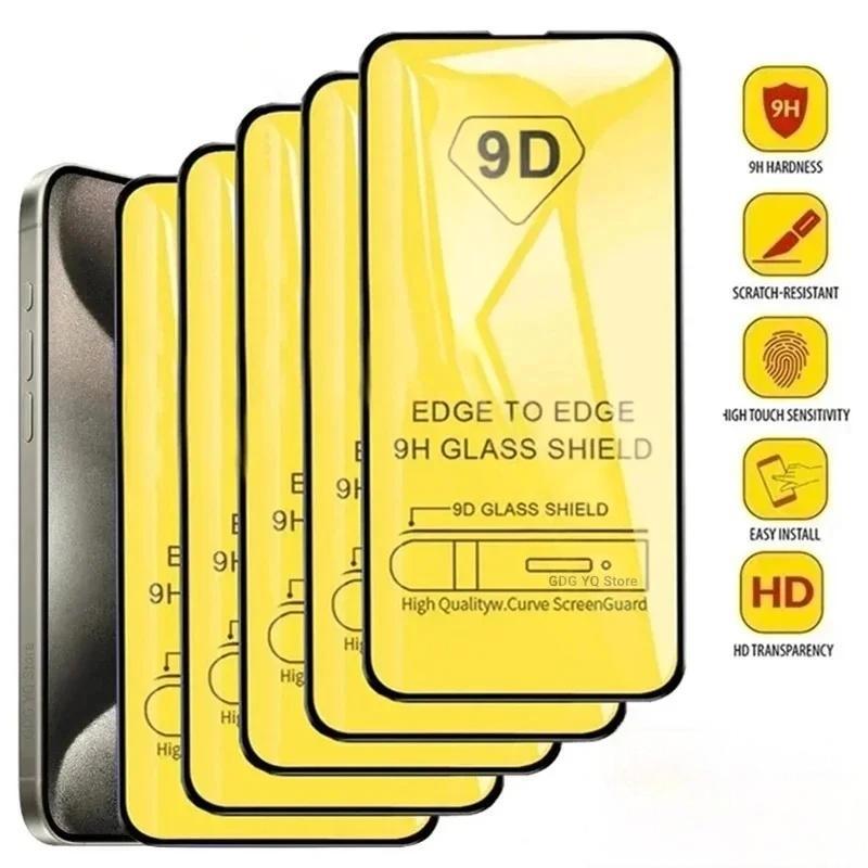 9D Tempered Glass For iPhone 16 Pro Max 13 11 17 Air 15 14 12 Mini XR X Xs Max 7 8 Plus SE 6s 17promax Screen Protector