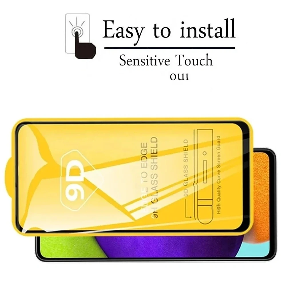 1-5PCS 9D Full Screen Protector For Samsung Galaxy A56 5G A55 A35 A36 A26 A16 A15 A22 A24 A25 A32 A33 A53 A54 A52 Tempered Glass