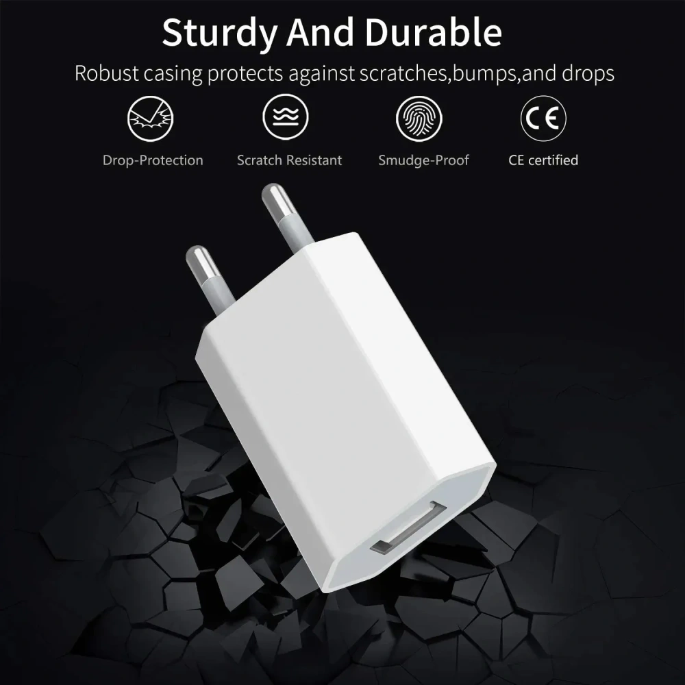 With Box 5V 1A 5W EU Plug USB Wall Charger for iPhone 5 5S 6 6S 7 8 Plus 11 12 13 14 Pro Max X XR XS SE USB Travel Power Adapter