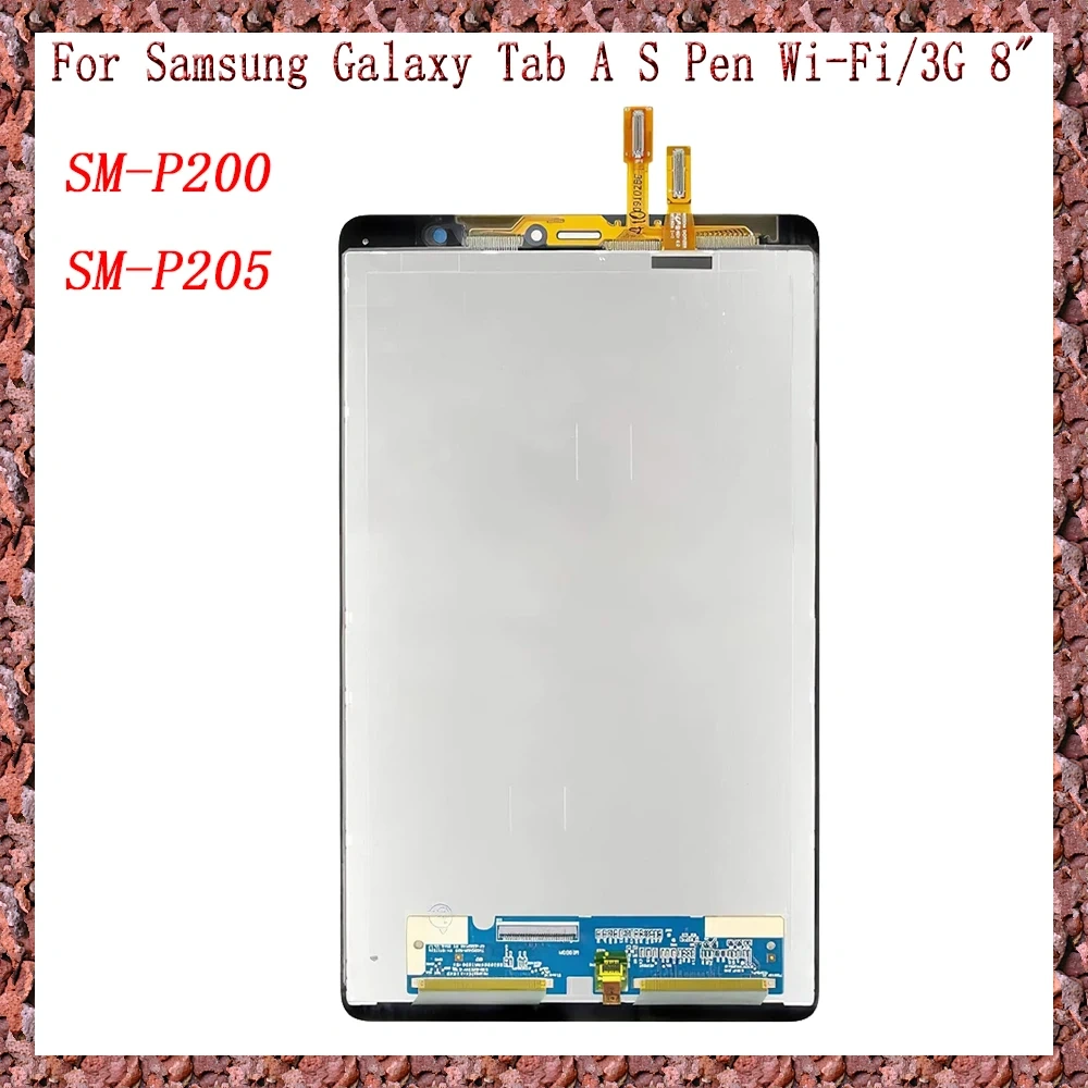 AAA For Samsung Galaxy Tab A S Pen Wi-Fi 3G SM-P200 SM-P205 P200 P205 8" LCD Display Touch Screen Digitizer Glass Assembly