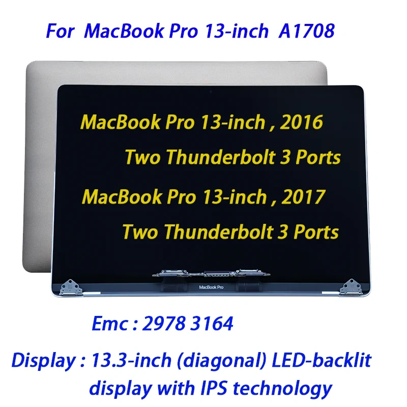 New 13''  A1708 LCD Screen Display Panel For Macbook Pro  A1708 LCD Screen2016 2017 Year Replacement