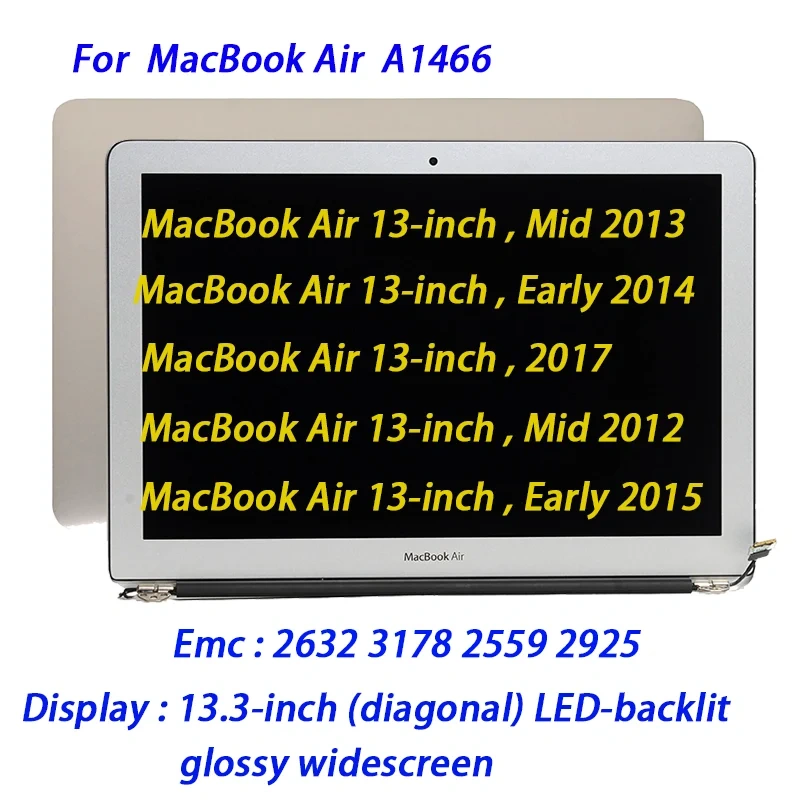 Brand New for MacBook Air 13.3" A1466 Screen Display Full LCD Assembly 2012 2013 2014 2015 2017 Year Silver Change MonitorRepair