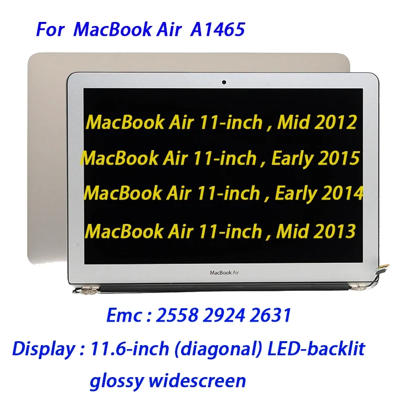 New 11.6'' For MacBook Air 11-inch A1465 2012-2015 Year Full LCD LED Screen Display Assembly Replacement Repair Change Monitor