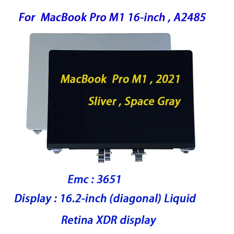 New 16'' A2485 14"  M1 LCD Screen Display Panel For Macbook Pro A2442 A2485 LCD Screen 2021 Year Emc 3651 3650 Replacement