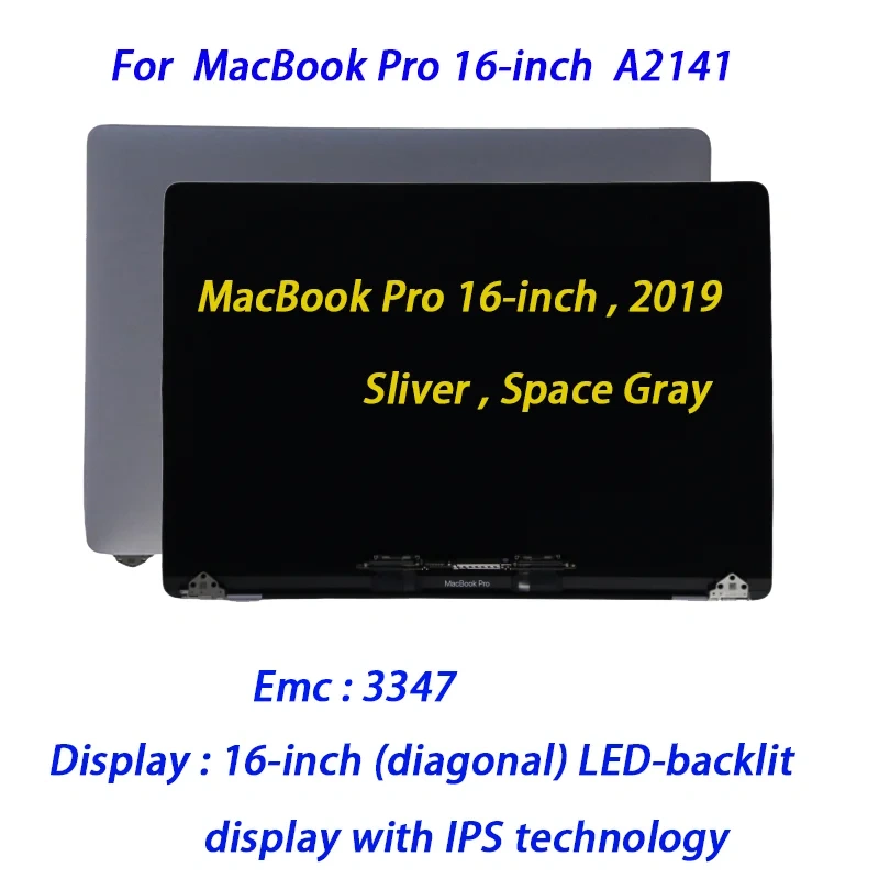 Brand New 2019 Year A2141 Display Assembly for Macbook Pro Retina 16"  LCD LED Screen Assembly Gray /Silver Color Reolacement