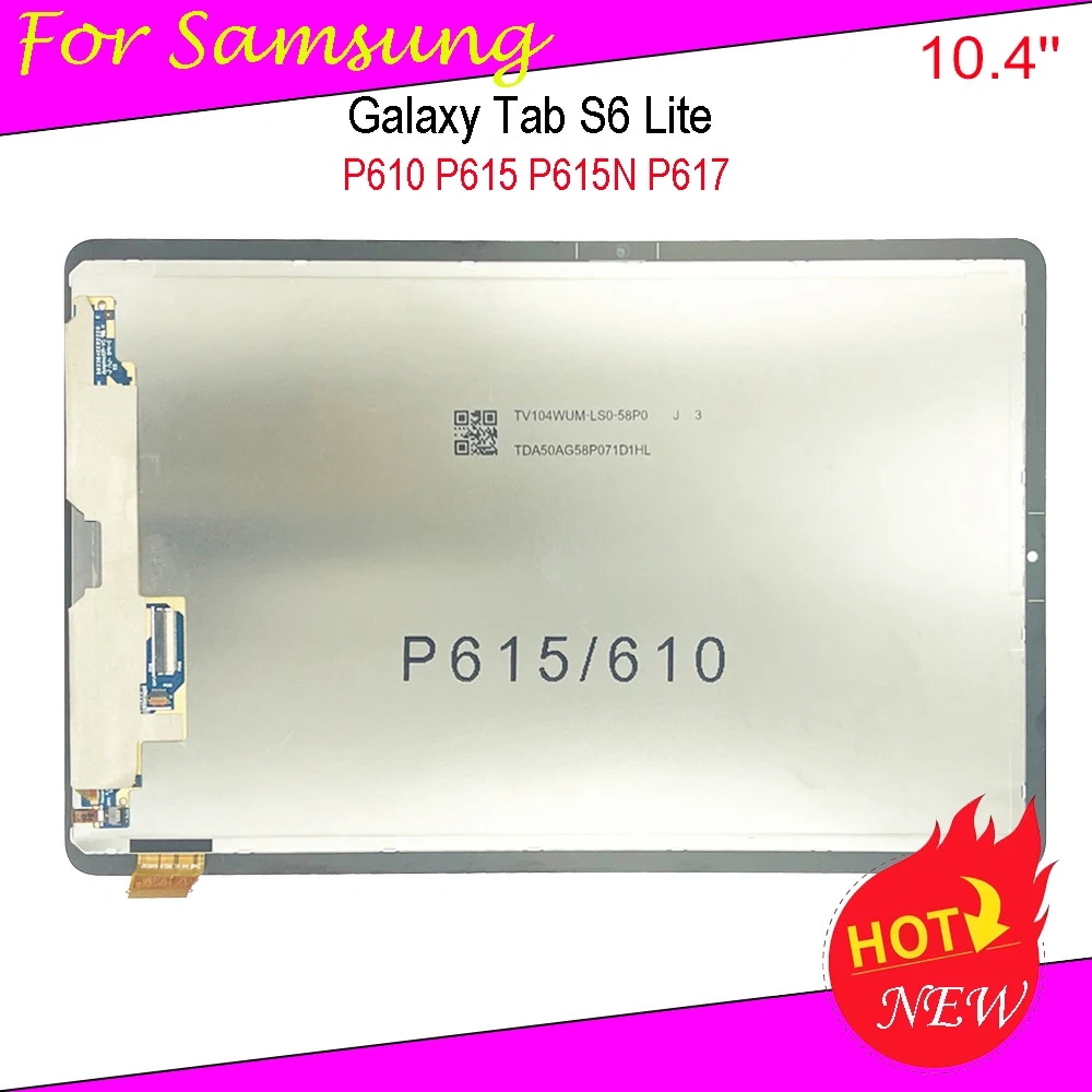 LCD Display For Samsung Galaxy Tab S6 Lite 10.4 SM-P610 SM-P615 SM-P615N P617 LCD Display Touch Screen Digitizer Glass Assembly