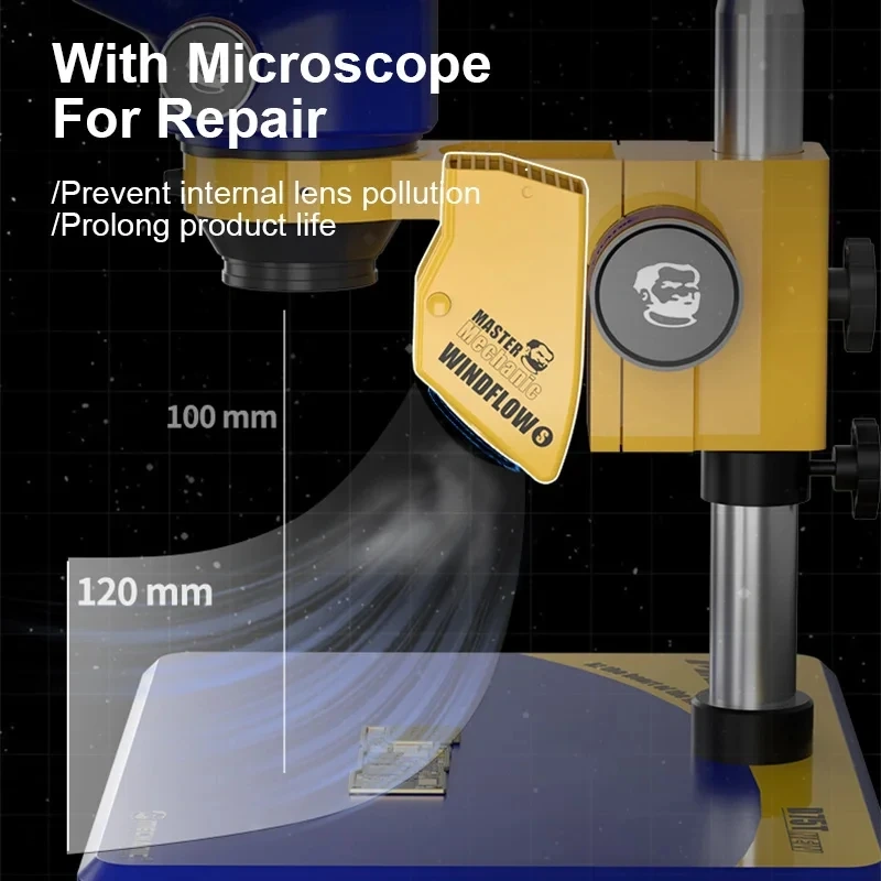 Portable Solder Fume Extraction Instrument for Microscope MECHANIC WindflowS 8000RPM Strong Wind Power Fume Removal Fan