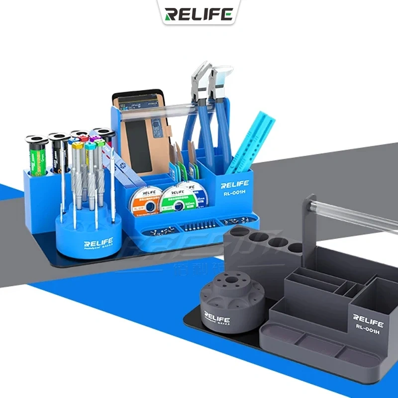 RELIFE RL-001H 360° Rotating Intelligent Repair Storage Rack Rotating Classified for Screwdriver Tweezers Parts Tin Wire Tools