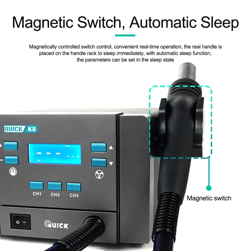 Quick K8 1000W Lead-free Smart Hot Air Station for Mobile Phone BGA Desoldering Repair Hot Air Gun Rework Soldering Station Tool