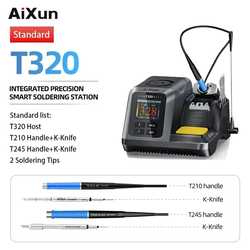 Original AIXUN T320 Intelligent Soldering Station Precision Rework Tools T245 T210 Soldering Iron Tip for Repair Mobile Phone