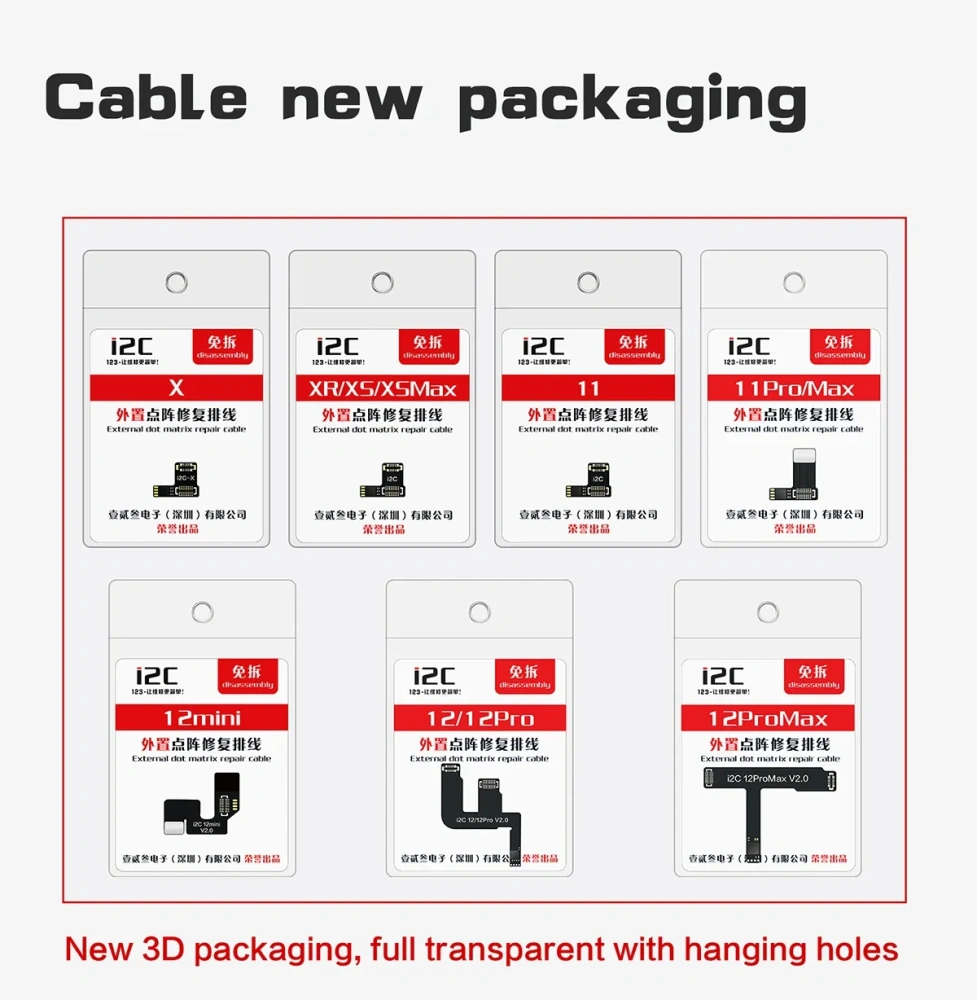 i2c SK-BOX MC12 Dot matrix Non-dismantling activator For iPhone X XR XS 11 12 13 14 Pro Max Dot matrix Cable repair Face id Flex